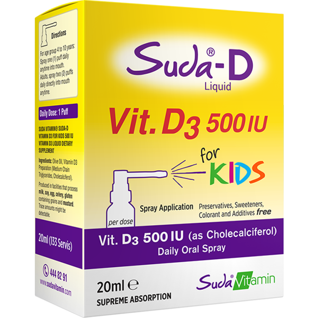 Suda Vitamin Vitamine D3 voor kinderen van 4-10 jaar - Sprayvorm 20 ml