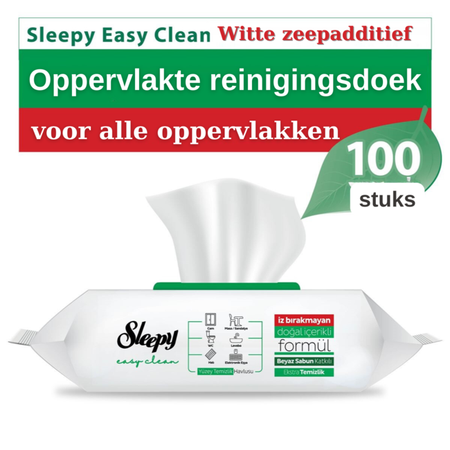 Sleepy Easy Clean Toallitas de Limpieza con Jabón Blanco - 100 Unidades