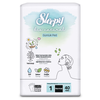 Sleepy Sleepy Bio Natural Premium Plus Günlük Ped Normal 40 Adet Ped