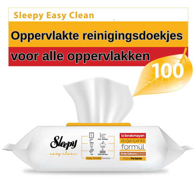 Sleepy Clean Oberflächenreinigungstücher mit Seife - 100 Stück