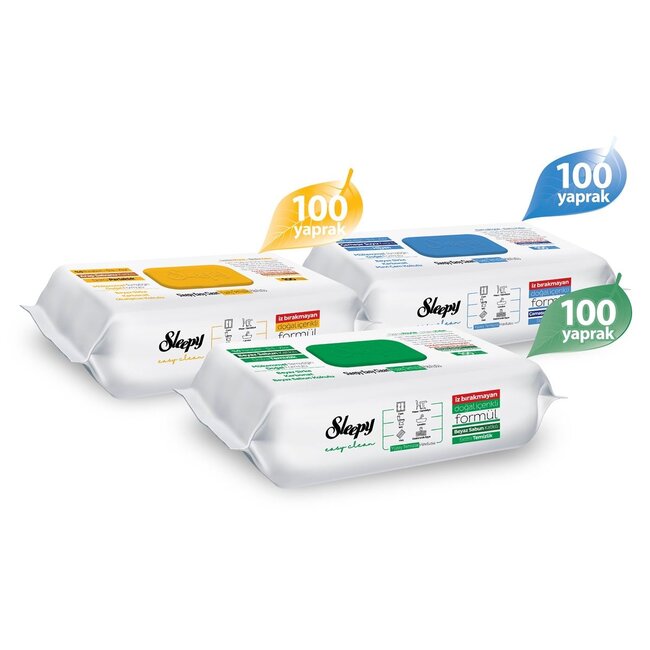 Sleepy Clean Oberflächenreinigungstuch Einführungspaket 3x100 (300 Blätter)