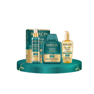 Bioxcin Bioxcin Keratin & Argan Set (Shampoo + Haarpflegeöl + Flüssigbalsam)