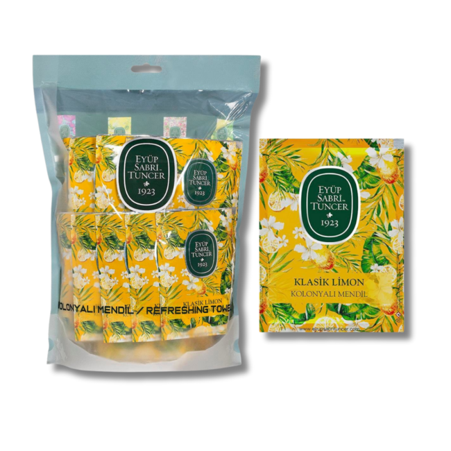 Eyup  Sabri Tuncer Lingettes Classiques Citron Cologne, 50 pièces (grand format)
