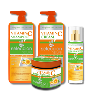 Seleccion Naturel Vitamin C Shampoo, Conditioner, Flüssiger Conditioner und Haarmaske Set