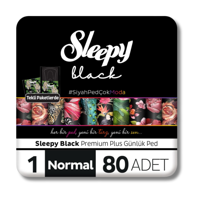 Sleepy Black Premium Plus Compresas Diarias Normales 80 Unidades – Paquete Individual
