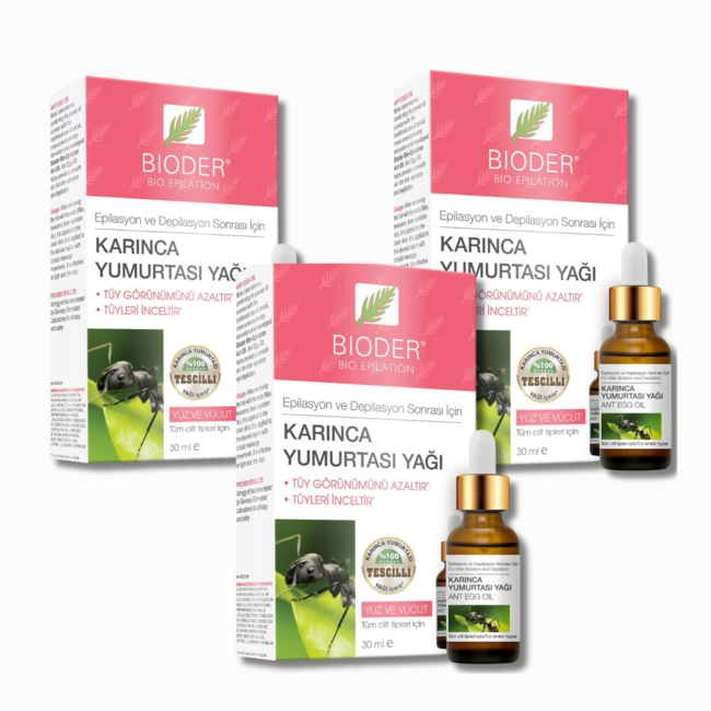 Bioder Ameisen Ei Öl 30 ml (Haarentfernungsöl - Für Gesicht und Körper)