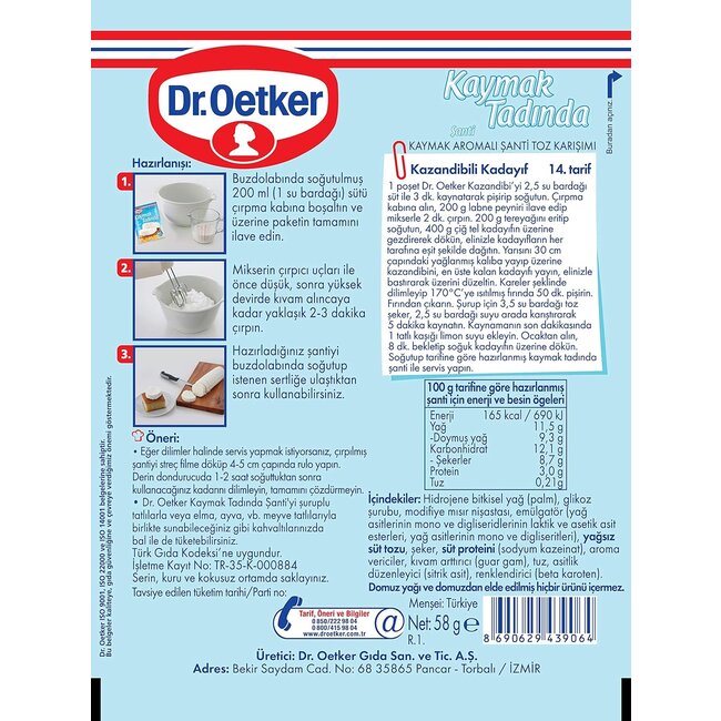 Dr Oetker Krem Şanti Kaymak Tadında Şanti 58g