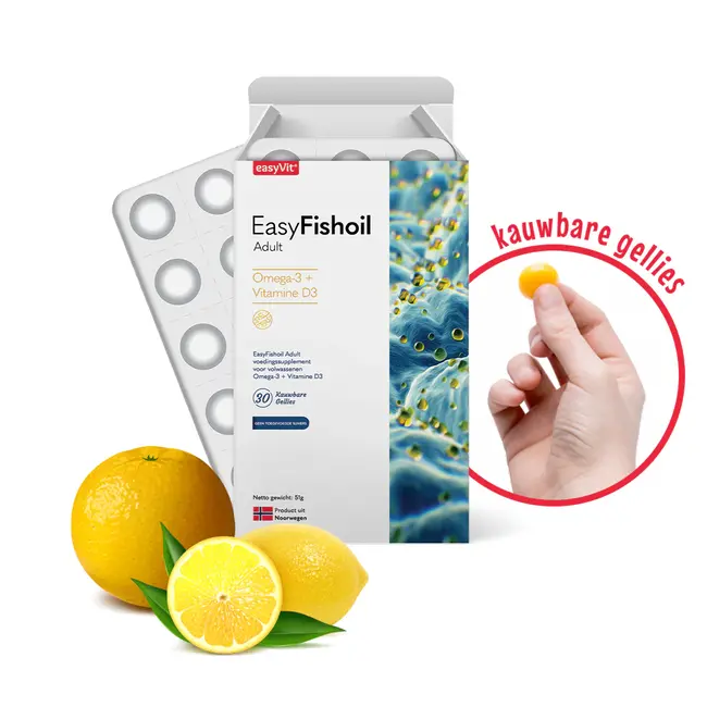 EasyVit-EasyFishOil EasyFishoil Adultos – Tabletas Masticables con Omega-3 y Vitamina D3