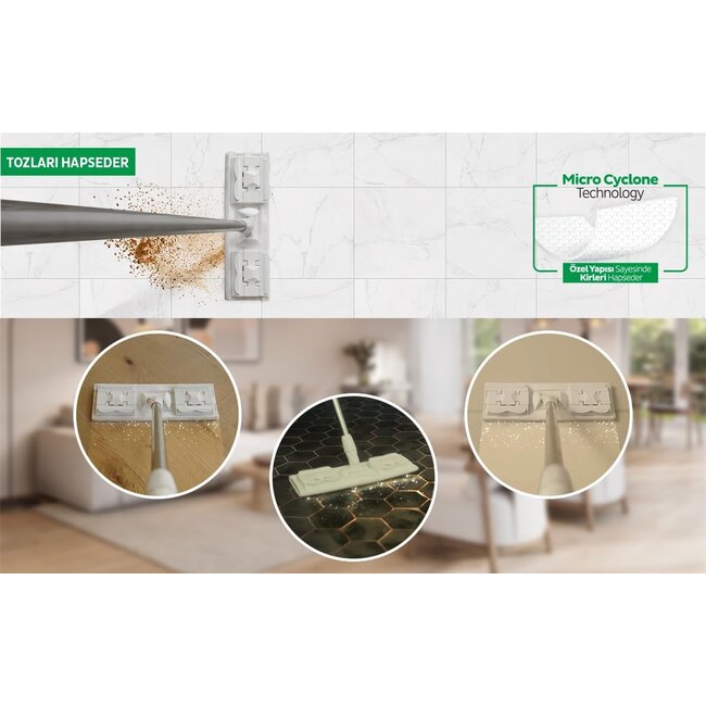 Sleepy Easy Clean Mop-compatibele vloerreinigingsdoek met witte zeep, 50 vellen