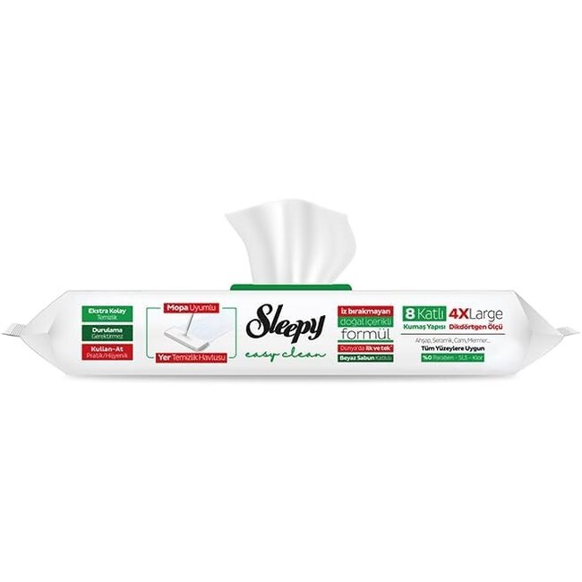 Sleepy Easy Clean Mop-compatibele vloerreinigingsdoek met witte zeep, 50 vellen