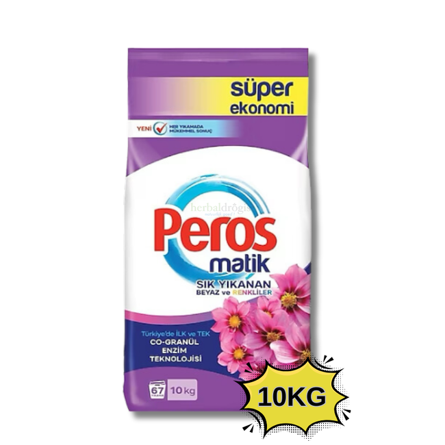 Peros Dahlia Extract Poeder Wasmiddel voor Wit en Kleur 10 Kg