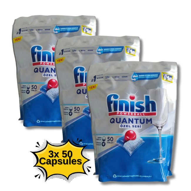 Finish Finish Powerball Quantum Todo en 1 – Pastillas Lavavajillas (50 unidades)