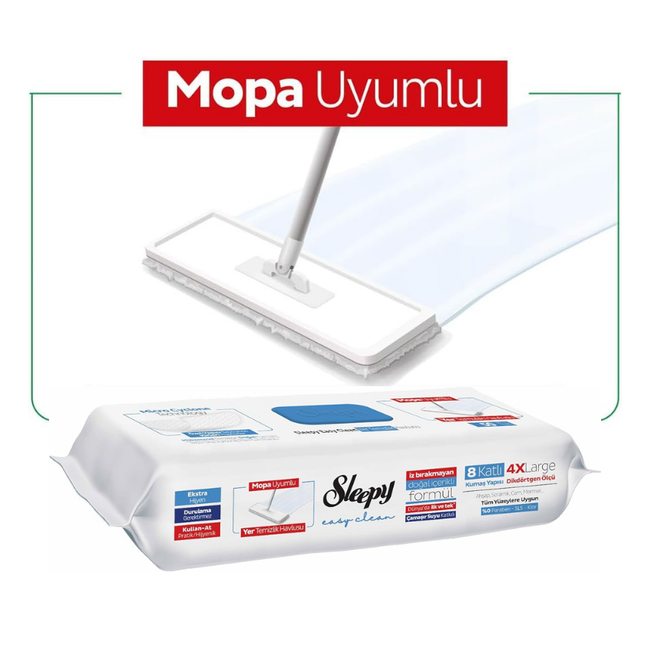 Sleepy Toallitas de Limpieza para Suelos Easy Clean con Lejía – 50 Unidades (Compatibles con Mopa)