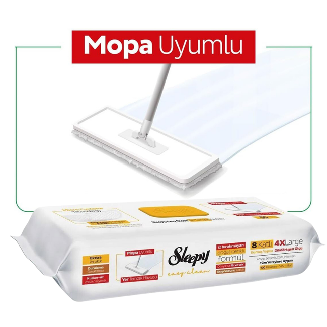 Sleepy Oberflächenreinigungstuch mit Seifenadditiv 8 Lagen 4 XL 50 Blätter