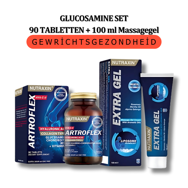 Nutraxin   Glucosamine Set 90 TABLETS + 100ml Massage Gel (Joint Health)