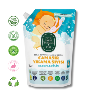 Eyup  Sabri Tuncer Baby-Waschmittel mit natürlichem Olivenöl 1,5 l – 25 Wäschen