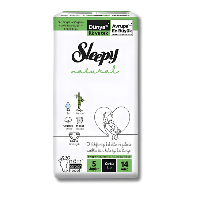 Sleepy Natural Ultra Gevoelige Luiers Maat 5 Junior (11-18 Kg) - 14 Stuks