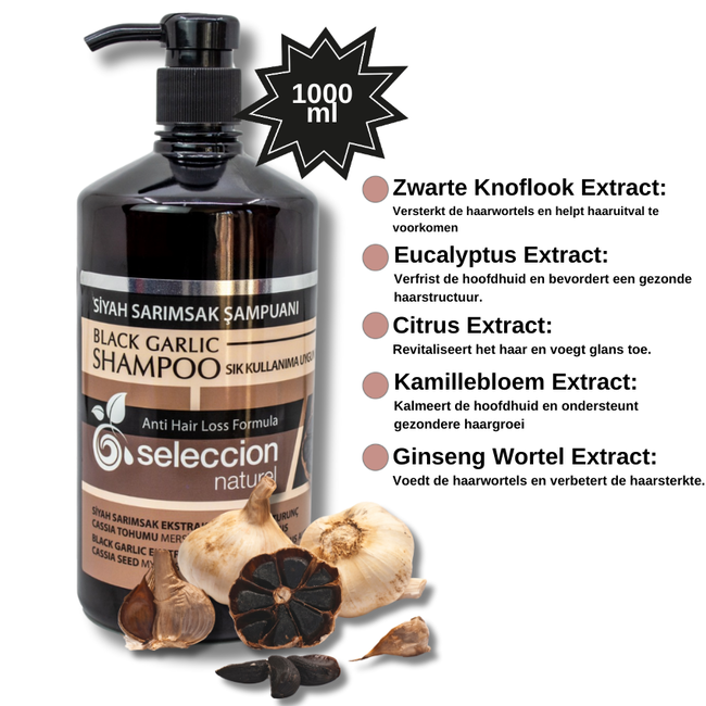 Seleccion Naturel Doğal Siyah Sarımsaklı Şampuan 1000ml (saç dökülmesine karşı)