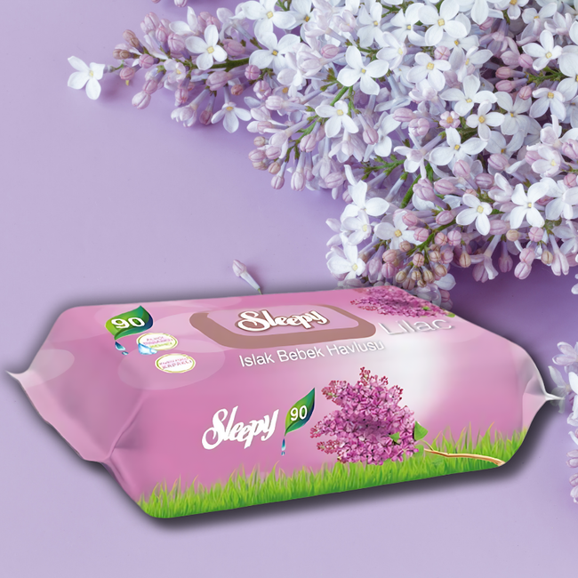 Sleepy Toallitas Húmedas para Bebé  con Fragancia de Lila – 80 Unidades