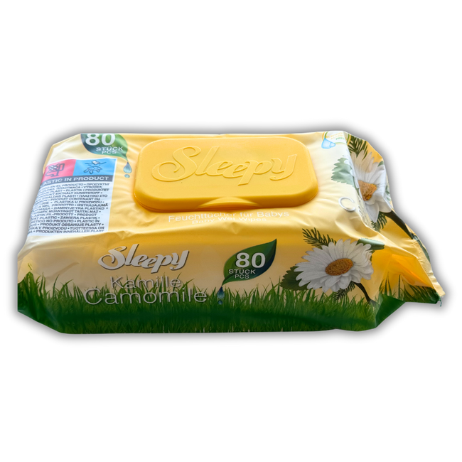 Sleepy Lingettes pour bébé au parfum de camomille 80 Lingettes