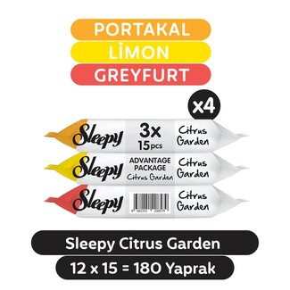 Lingettes Humides Sleepy Citrus Garden – Parfum Orange, Citron & Pamplemousse (3x15 lingettes)