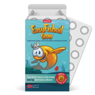 EasyVit-EasyFishOil EasyFishoil GROW – 30 Geles Masticables con Omega-3, Vitaminas y Minerales para el Crecimiento Infantil