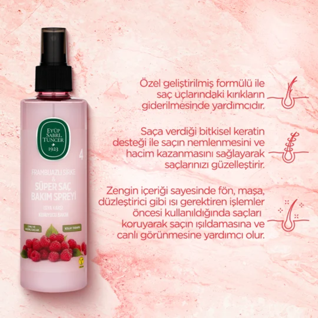 Eyup  Sabri Tuncer Vinagre de Frambuesa & Spray Súper para el Cuidado del Cabello 250 ml