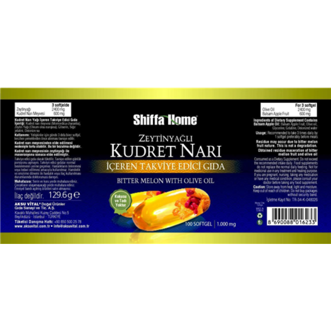 AksuVital Kudret Narı zeytinyağlı  600 mg 100 Softjel