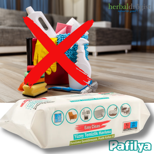 Pafilya Oppervlakte Reinigingsdoekjes met Witte Zeep, Baking Soda en Azijn - 102 Doekjes