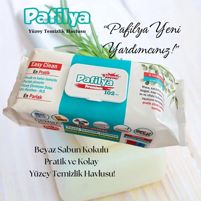 Pafilya Surface Cleaning Wipes with White Soap, Baking Soda, and Vinegar - 102 Wipes