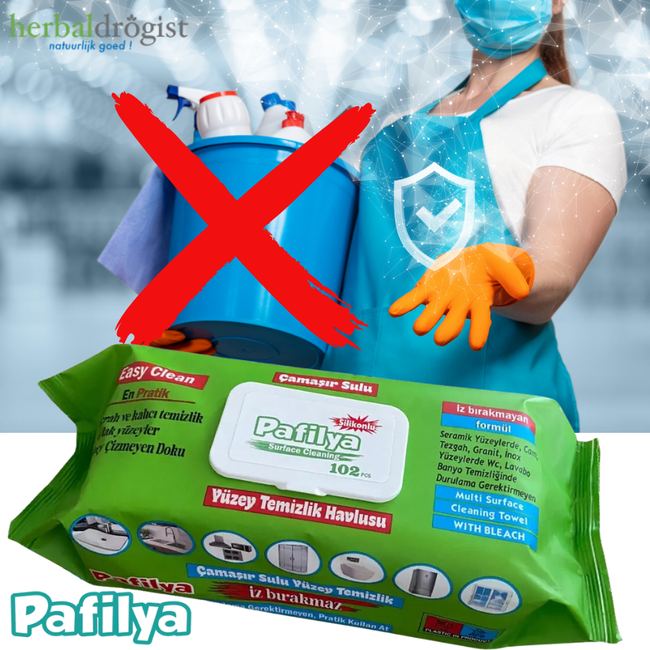 Pafilya Lingettes de nettoyage de surface avec savon & silicone, 102 pièces