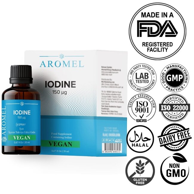 Aromel Spray de Yodo 150 mcg | Yodo con Glicerina | Suplemento Alimenticio