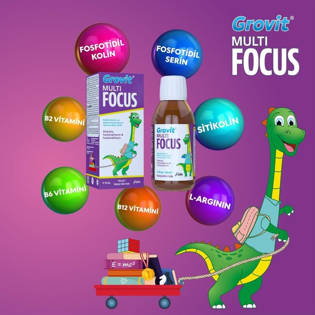 Grovit Multi Focus 150 ml (Increased Mental Performance and Concentration)