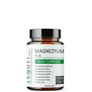 Aromel Magnezyum Plus, Hexa Complex | Tam Magnezyum Kompleksi | 60 Kapsül
