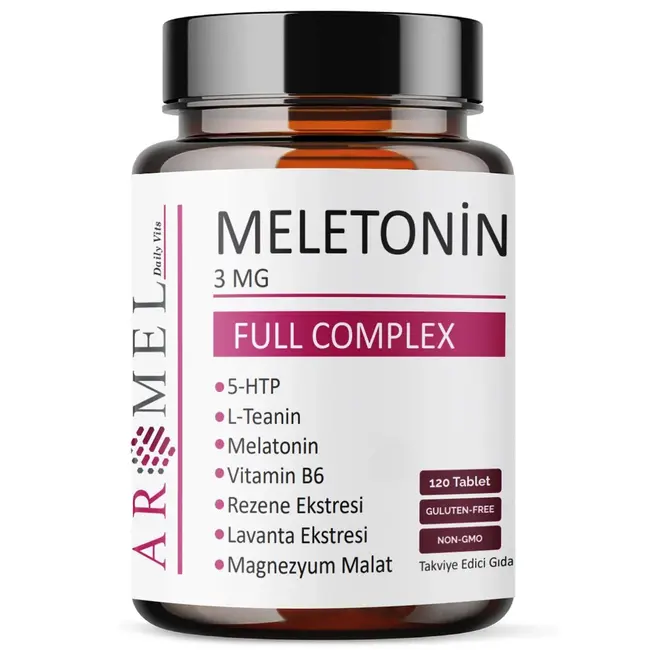 Aromel Melatonina 3 mg | 120 Comprimidos | Fórmula Completa | Apoyo Natural para Problemas de Sueño