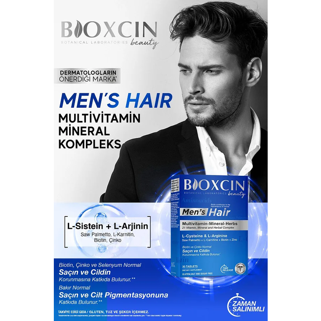Bioxcin Cheveux d'Homme 30 Comprimés (Santé des Cheveux)