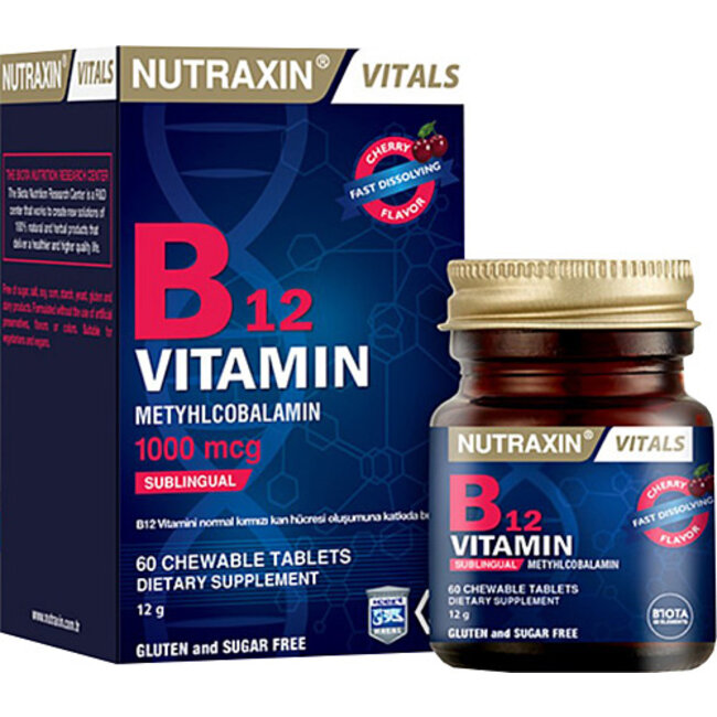 Nutraxin   B12 Vitamini (1000 Mcg) - 60 Dil Altı Tableti