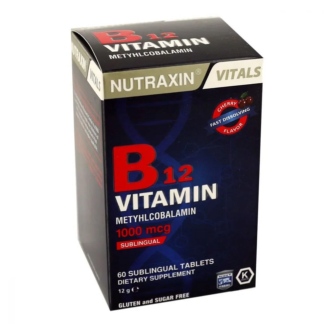 Nutraxin   Nutraxin Vitamina B12 1000 mcg – 60 Comprimidos Sublinguales
