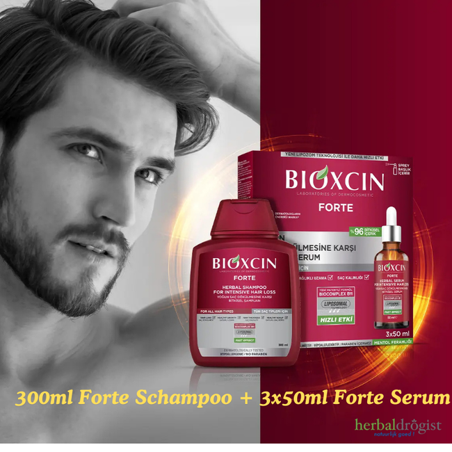 Bioxcin Forte Serum Yoğun Saç Dökülmesine Karşı  3x50ml + Forte Şampuan  300ml