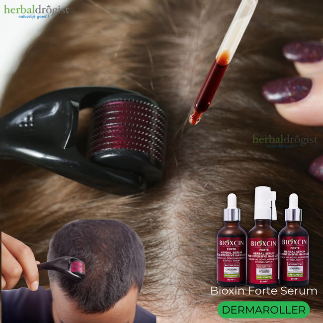 Bioxcin Set Bioxcin Forte Sérum Intensivo Anticaída 3 x 50 ml + DERMAROLLER – Tratamiento Completo para Fortalecer el Cabello