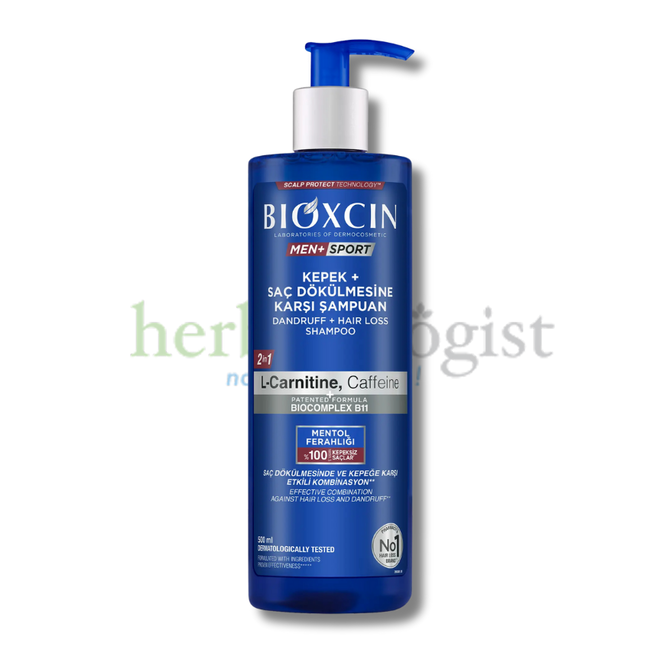 Bioxcin Men+Sport Shampooing Anti-Pelliculaire & Chute de Cheveux 500ml