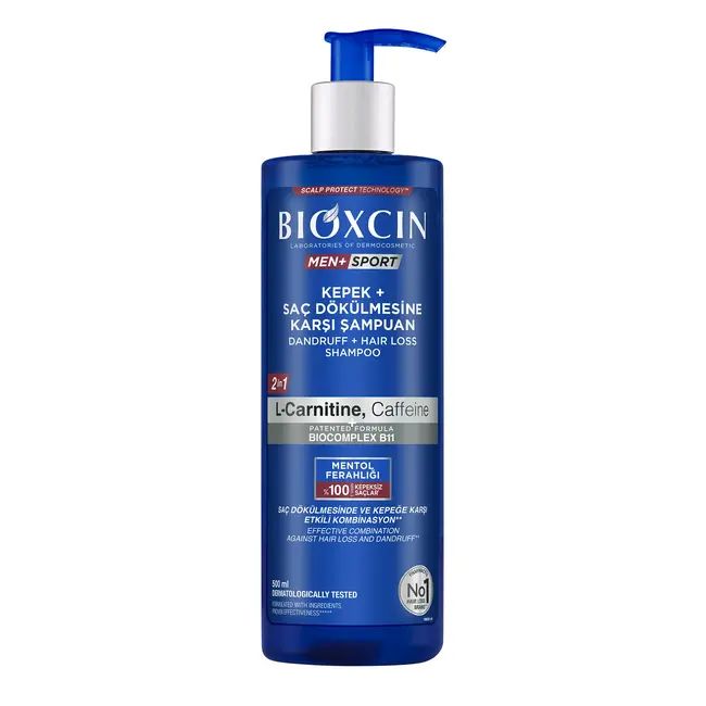 Bioxcin Men+Sport Anti-Roos & Haaruitval Shampoo 500ml