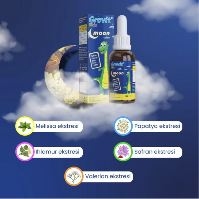 Grovit Kids Moon 50ml : Çocuklar İçin Doğal Uyku Desteği