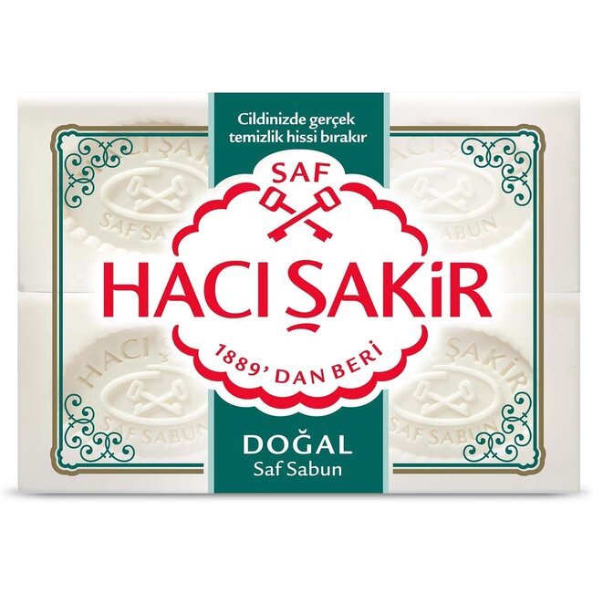 Hacı Şakir Natuurlijke Traditionele Witte Zeep (4 x 200 g)