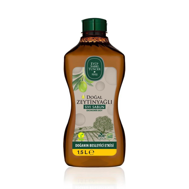 Eyup  Sabri Tuncer Savon Liquide à l'Huile d'Olive Naturelle 1,5 l - Emballage de Recharge