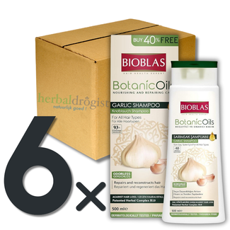 Bioblas Bioblas Champú con Ajo 6x500 ml – Contra la Caída del Cabello