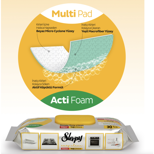 Sleepy Super Grease Remover Wipes 30 Sheets