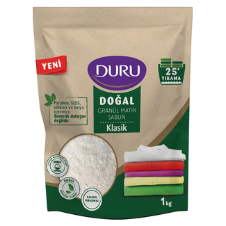 Duru Duru Jabón Natural en Gránulos para Lavadora Clásico 1 kg – 25 Lavados