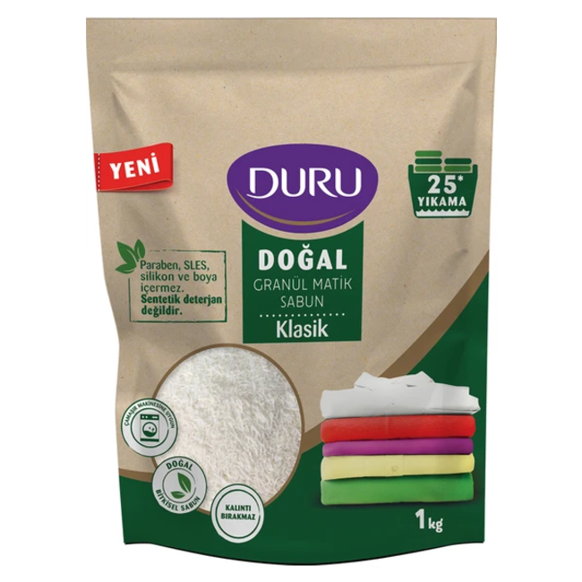 Duru Natuurlijke Wasmachinezeep Granulaat Klassiek 1 kg – 25 Wasbeurten
