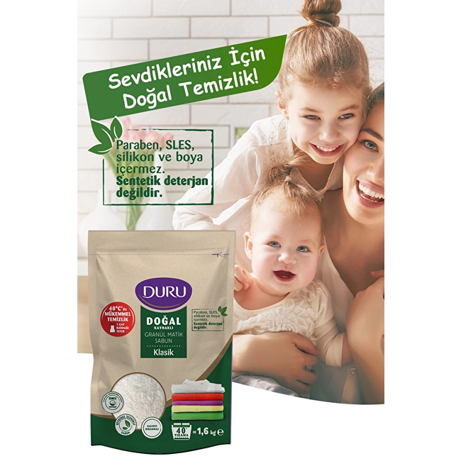 Duru Jabón Natural en Gránulos para Lavadora Clásico 1 kg – 25 Lavados